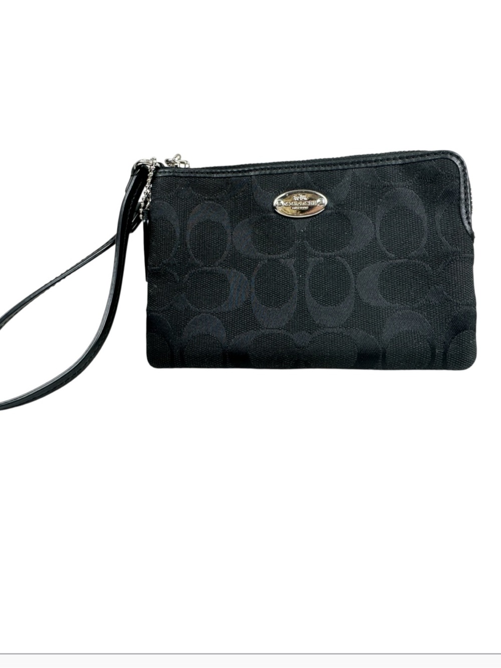 Coach Signature black wristlet